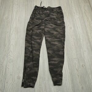 ATHLETA‎ Farallon Jogger Sweatpants Womens Size 2 Camo Green Ankle Zip Pants